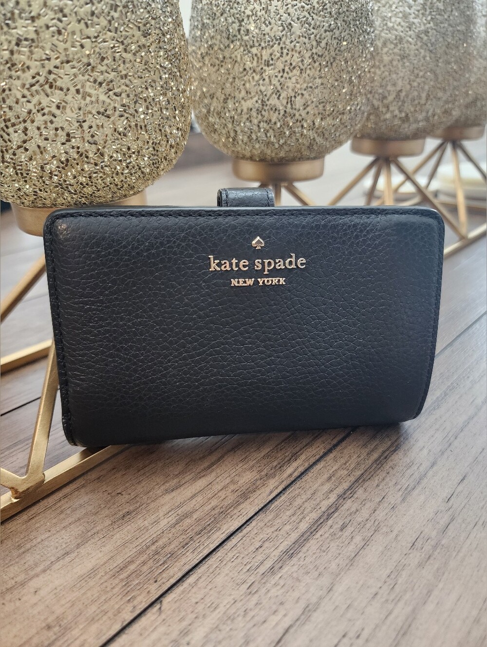 Kate Spade Classic Black Leather Snap Wallet